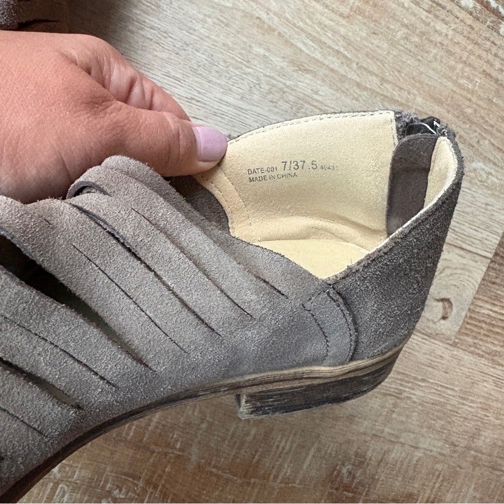 Chinese Laundry Taupe Women's Leather Ankle Suede Boots - Picture 5 of 5